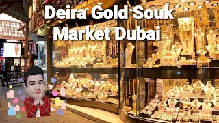 Naif Deira Dubai Gold Souk Walking Tour 4K HDR Part 1 Dubai 2022