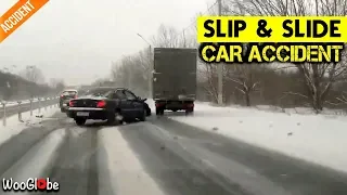 Slippery Road Cause Accident in Ryazan Russia