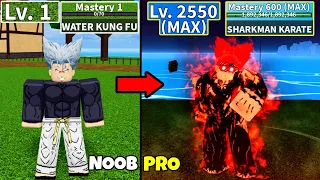 Beating Blox Fruits as Garou! Lvl 0 to Max Lvl Full Human v4 Awakening Noob to Pro in Blox Fruits!