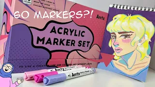 ARRTX ANIME ACRYLIC MARKERS?! | Arrtx 60 Pack Review! | Are They Worth it? 🤔 💸
