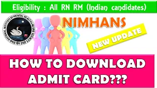 How to download admit card | NIMHANS nursing officer post 2021-22