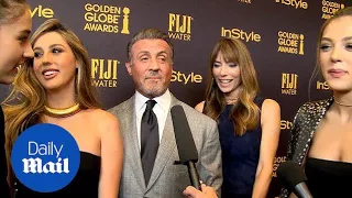 Sylvester Stallone and family interviewed at the Golden Globes - Daily Mail