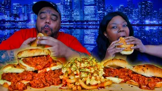 It's Getting Sloppy In Here | Sloppy Joes & BBQ Mac-n-Cheese Fries Mukbang