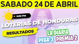 Sorteo 3PM Loto Honduras, La Diaria, Pega 3, Premia 2, Sábado 24 de Abril del 2021 | Ganador 😱🤑💰💵