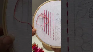 How to do Stem Stitch🌸 embroidery for beginners #embroidery #diy #handembroidery
