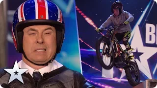 Most DANGEROUS act! MOTORBIKE MASTER Jack Price calls David to the stage! | Auditions | BGT 2020