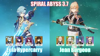 C0 Eula Hypercarry & C2 Jean Sunfire Burgeon | Spiral Abyss 3.7 | Genshin Impact