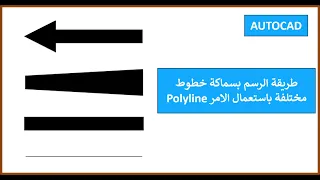 استعمال الامر polyline في رسم خطوط بسماكات مختلفة