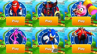 Sonic Dash - Sonic vs Knuckles vs Amy All Fully Upgraded All Characters Unlocked - Run Gameplay