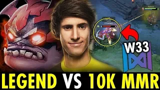 DENDI PUDGE vs Nigma.W33 when Legend Dota vs 10K MMR | Genius Pudge