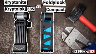 Kryptonite Kryptolok 685 vs Foldylock Compact Review & Destruction Testing