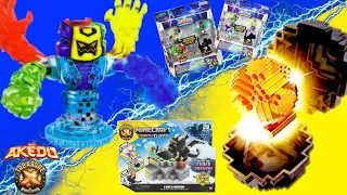 Akedo Warriors Series 3 Collector Pack & Treasure X Caves & Cliffs Ender Dragon Set Double Opening