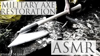 Restoration military axe ASMR Oldest cold weapon реставрация старинного военного топора