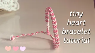 Easy & simple tiny heart bracelet tutorial || yarnivora