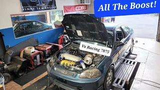 J Series Civic hits the dyno and we max out the Ebay Turbo!