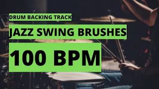 Jazz Swing Brushes Backing Track | Drum Metronome | 100 BPM