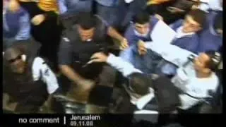 Clash in a church in Jerusalem's Old City.