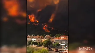 Турция.Масштабно страшно горят леса возле МАНАВГАТА.Огонь бушует.