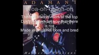 Adam Ant - Room at the Top Lyrics