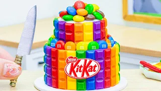 AMAZING Miniature Rainbow KITKAT Cake Decorating Tutorial | Best Of Mini Cake Compilation