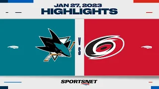 NHL Highlights | Sharks vs. Hurricanes - January 27, 2023