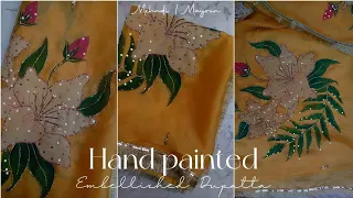 Hand painted emballished dupatta✨ for Mehndi/Mayoun💖@bluebird-arts