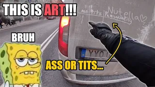 DRAWING ON STRANGERS CARS WHILE IN TRAFFIC!!!