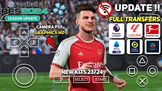 Baru eFootball PES 2024 ppsspp Full Transfer Real Face, Kits, Small Font & Peter Drury Commentary