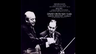 MENDELSSOHN: Violin Concerto in E minor op. 64  / Oistrakh · Ormandy · Philadelphia Orchestra