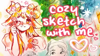 ♡ draw with me like we’re on facetime 🕯️🧸 cozy sketchbook session