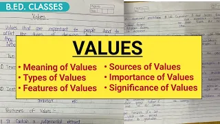 Values - Meaning, Types, Features, Sources, Importance & Significance || Value Education || B.Ed.