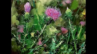 Рисуем Чертополох. Thistle.  Вугар Мамедов