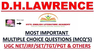 D H LAWRENCE/MCQs/UGC NET JRF/SLET/TGT/PGT/ENGLISH LITERATURE/WORLD LITERATURE