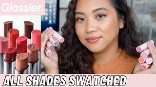 NEW GLOSSIER ULTRALIP | FULL COLLECTION SWATCHES/TRY ON + REVIEW