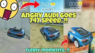 Angry audi r8 goes 747 speed..!!🤯||funny moments😂||Extreme car driving simulator||