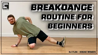 BBOY CHOREOGRAPHY ROUTINE FOR BEGINNERS TUTORIAL - BREAKDANCE CLASS
