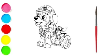 Draw Paw Patrol Cartoon Coloring For Kids & Toddlers I Kids Colour & World 💕🦄 #drawingtutorial