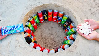 Coca Cola, Fanta, Shweppes, Sprite and Other Popular Sodas vs Mentos Underground