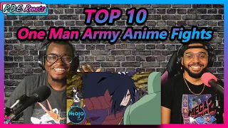 PDE Reacts | TOP 10 ONE MAN ARMY ANIME FIGHTS (REACTION)