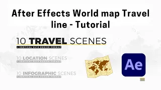 "World Map Pro Content Creators Toolkit | After effects template | World map Travel line - Tutorial