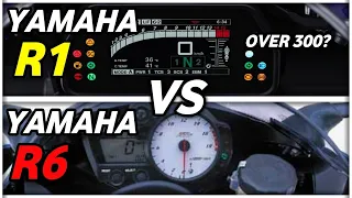 yamaha r1 vs yamaha r6  !  acceleration top speed comparison