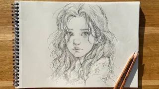 [Beautiful Girl Drawing] Draw A Girl with Innocent Eyes in Semi-Realistic Style