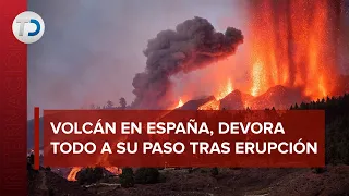 Erupción de volcán en La Palma destruye unas 100 casas en España