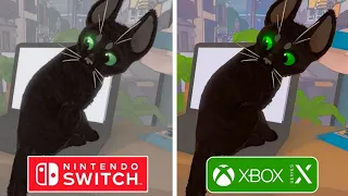 Little Kitty Big City Nintendo Switch vs Xbox Series X Graphics Comparison