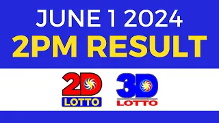 2pm Lotto Result Today June 1 2024 | PCSO Swertres Ez2