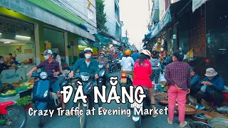 【4K🇻🇳】Vietnam Walking Tour - Da Nang Crazy Traffic at Evening Market - An Hải Đông Market Tour