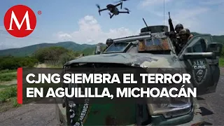 Con metralletas y autos blindados, así ronda el CJNG en Aguililla, Michoacán