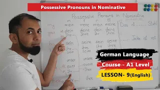 A1 German Course | Lesson 9 | Possessive Pronouns in German Nominative case with Examples | English