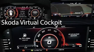 Skoda VIRTUAL COCKPIT Test / The new digital instrument cluster for Skoda and Seat [4K] - Autophorie