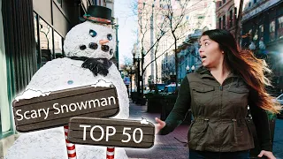 Funny Scary Snowman Hidden Camera Practical Joke Top 50 Of All Time 2016